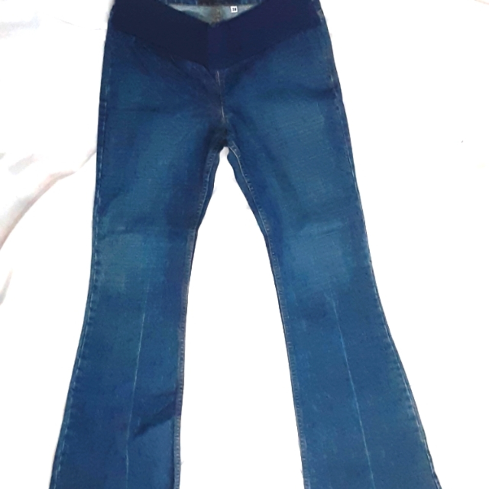 Juicy Couture Dark Blue Flare Jeans with Black Waistband